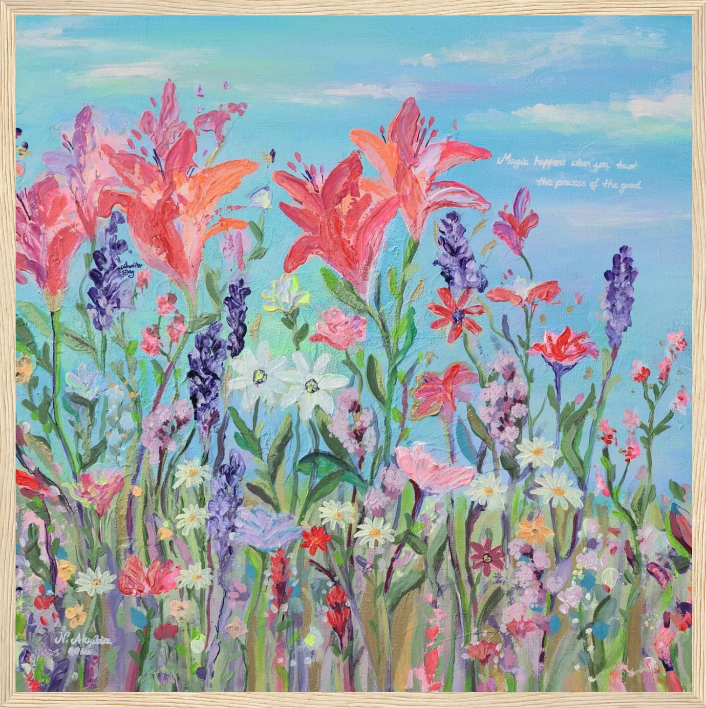 Gemälde "Wiesenliebe & Sommerlaune" (50x50 cm Original)