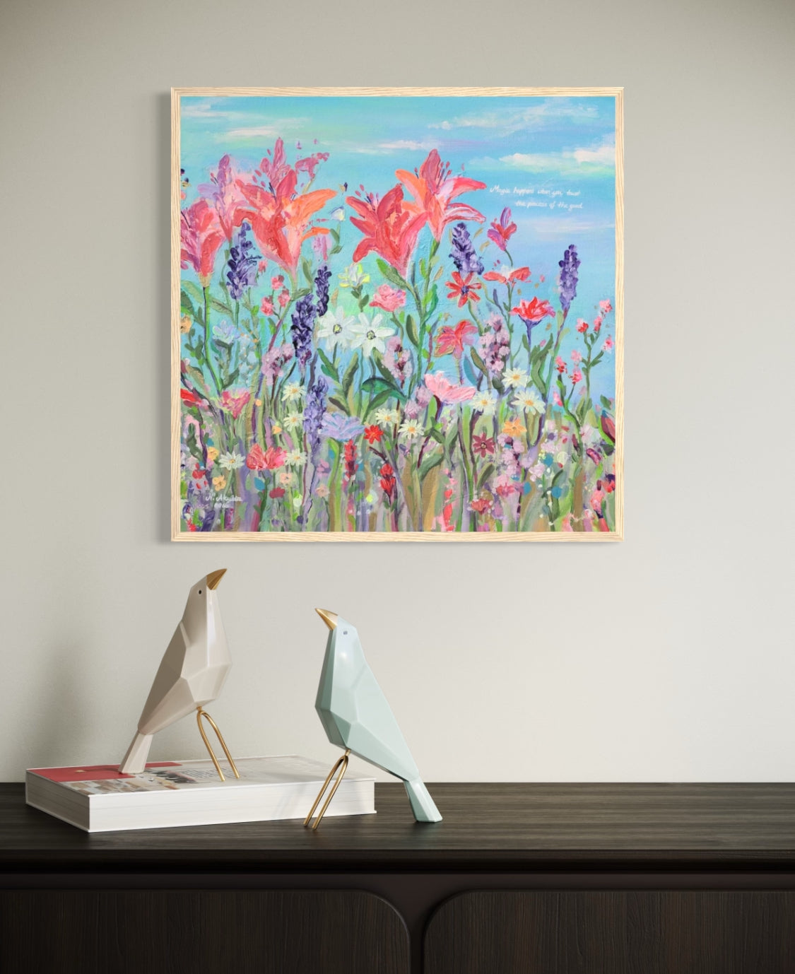 Gemälde "Wiesenliebe & Sommerlaune" (50x50 cm Original)