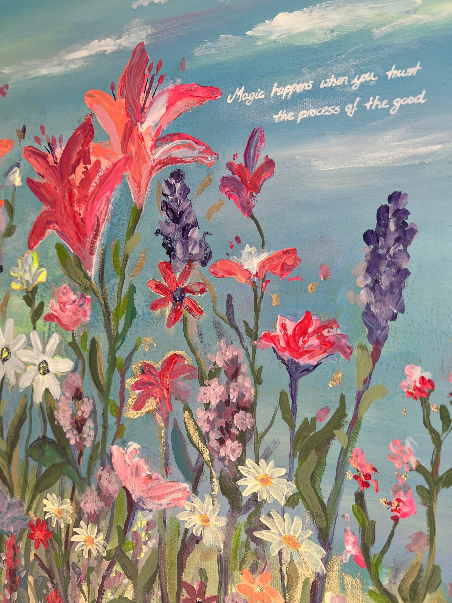 Gemälde "Wiesenliebe & Sommerlaune" (50x50 cm Original)