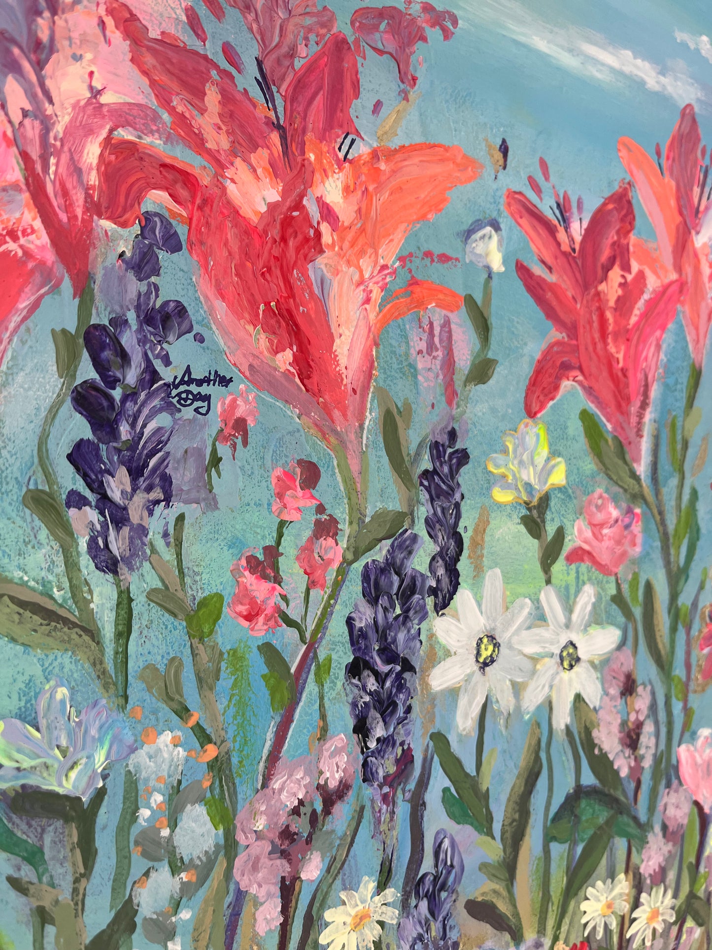 Gemälde "Wiesenliebe & Sommerlaune" (50x50 cm Original)